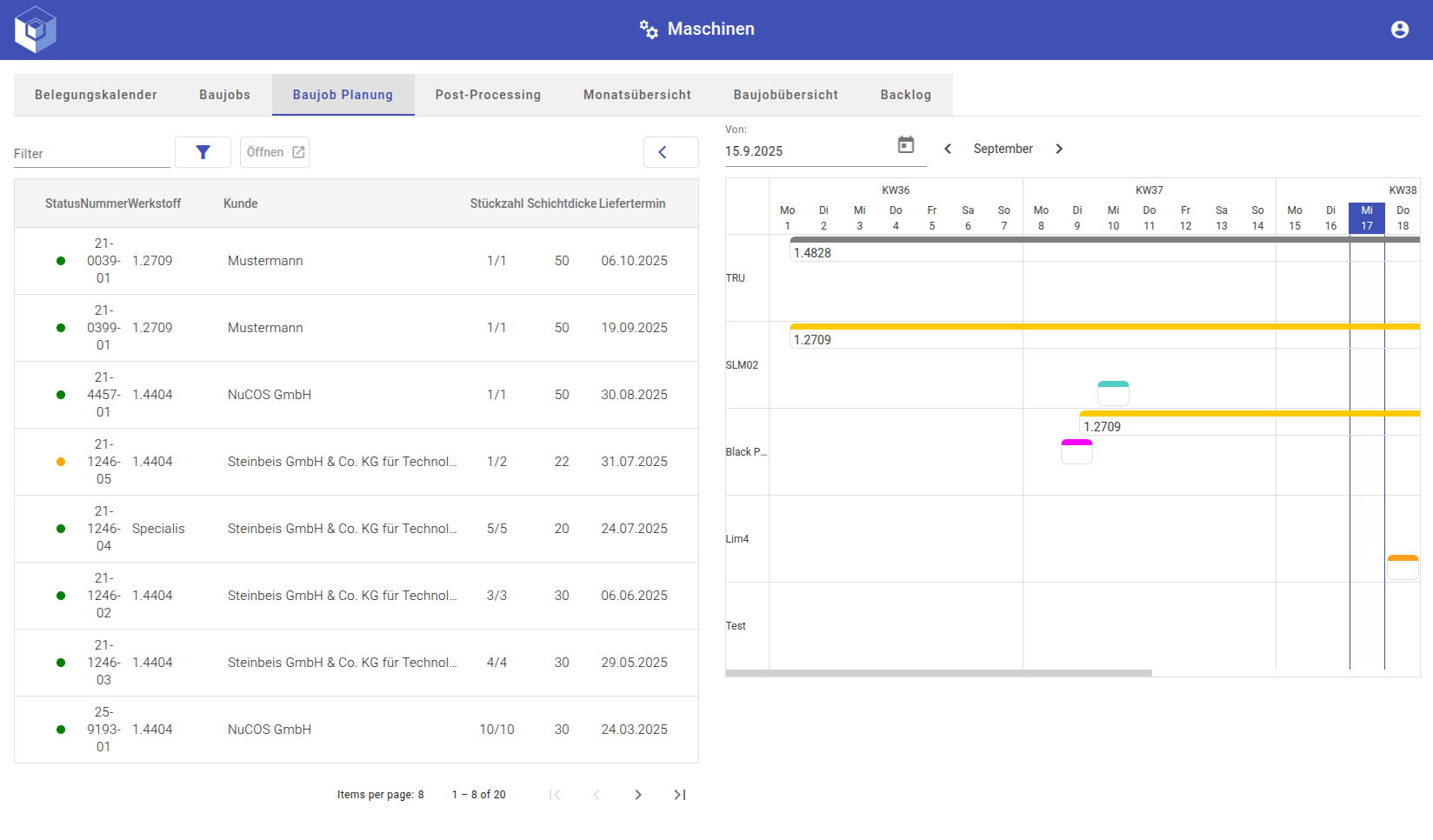 Machine view screenshot